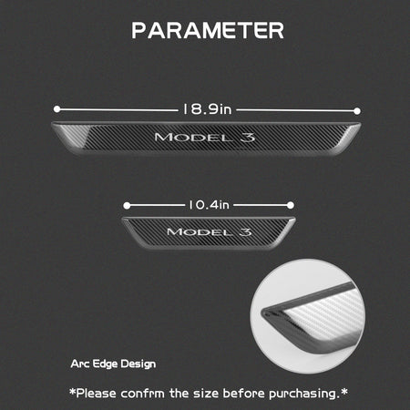 18.9 in and 10.9 in illuminated door sills