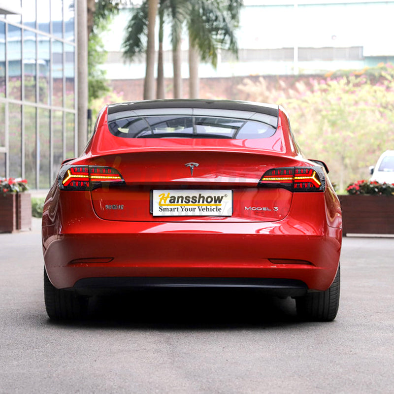 tesla model 3 streamer fishbone tail lights