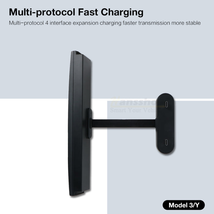 2021+ Model 3/Y Center Console Multi-protocol USB Charging Hub｜Hansshow