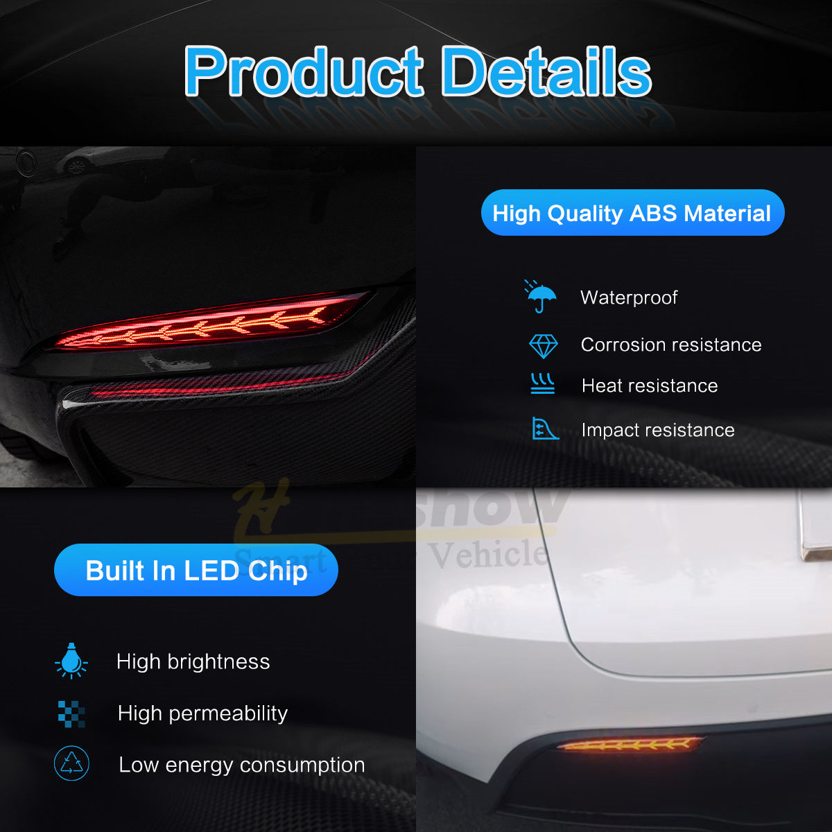 Waterproof rear bumper light