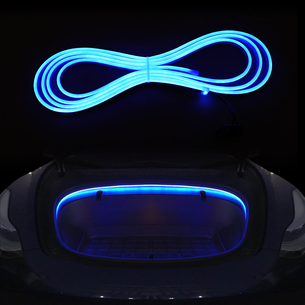 Blue tesla ambient lights