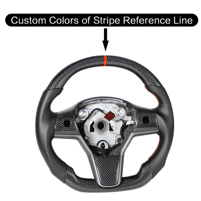 Model 3/Y Carbon Fiber Steering Wheel WIth Perforated leather Real Carbon Fiber