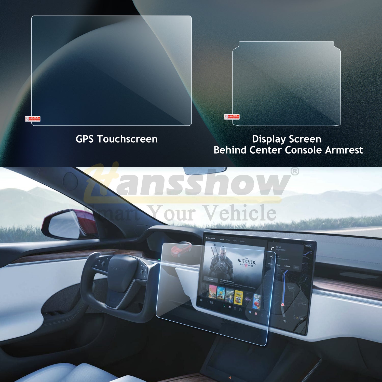 Model 3/Y Tempered Glass Screen Protector with auto-alignment mount kit