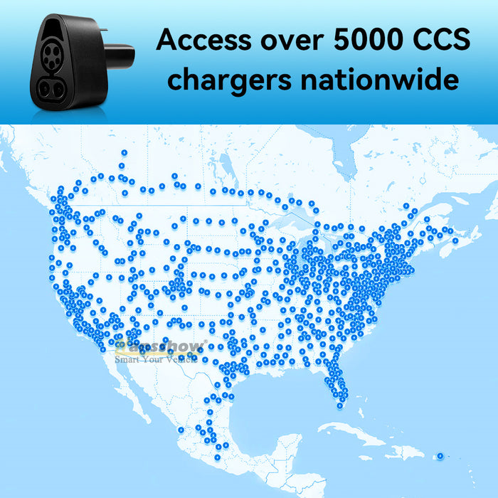 Adaptateur Hansshow Tesla CCS Combo 1 pour charge rapide DC USA