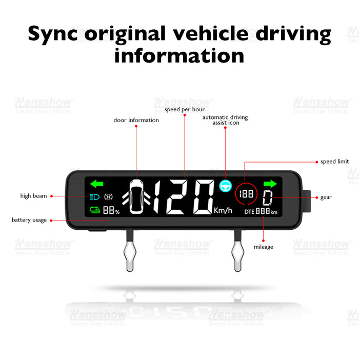 Model 3/Y 3.9’’ Mini Dashboard Hidden HUD Head-up Display | Hansshow