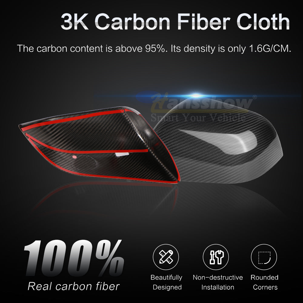 Real Carbon Fiber Cover Aufkleber Autozubehör passend für Tesla Model 3