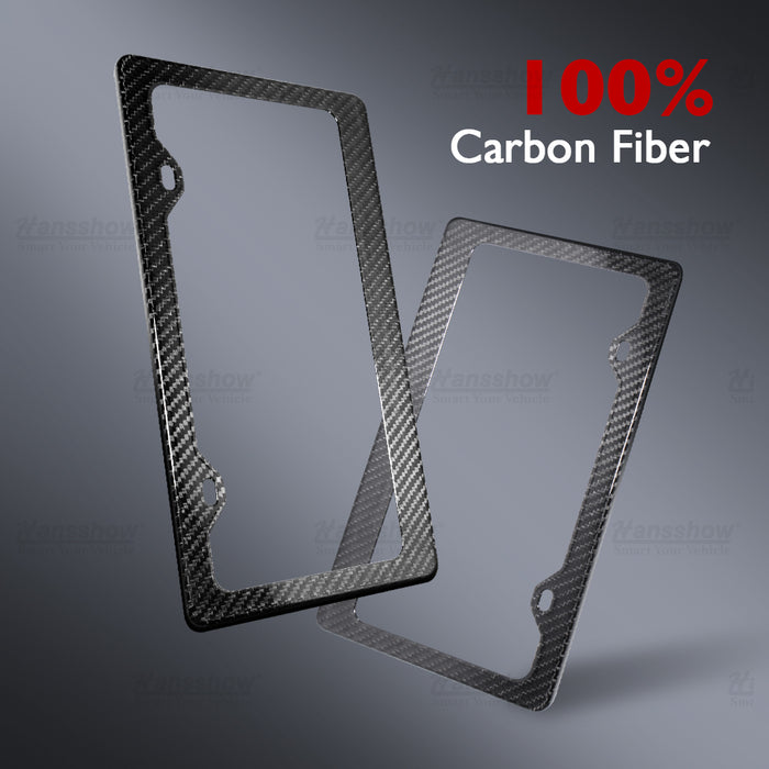 Hansshow Real Carbon Fiber License Plate Frame For Model S3XY (2pcs/set)