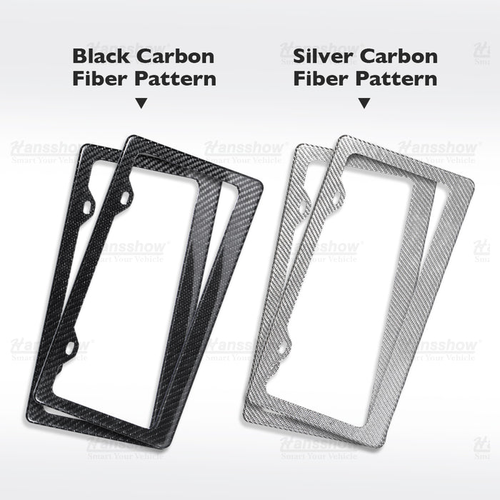 Hansshow Real Carbon Fiber License Plate Frame For Model S3XY (2pcs/set)