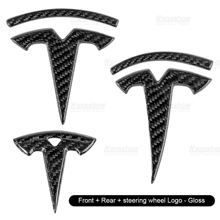 Real Carbon Fiber Tesla Logo for Model 3/Y