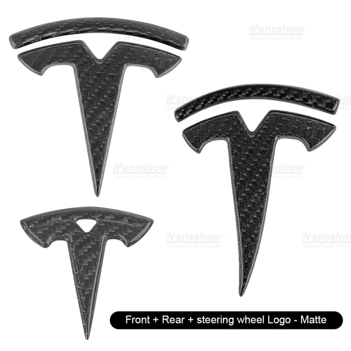 Real Carbon Fiber Tesla Logo for Model 3/Y