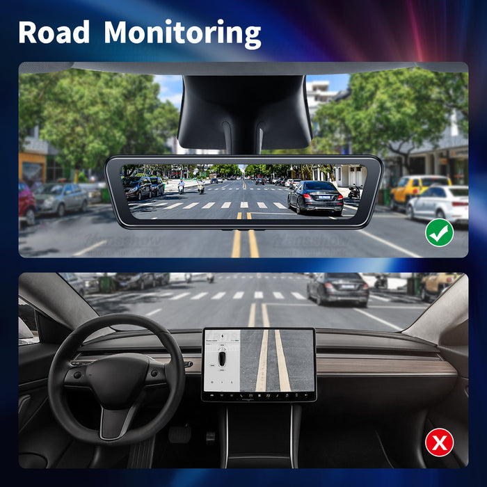 Model 3/Y 8.2” Live Streaming Rear View Mirror with Chassis Camera