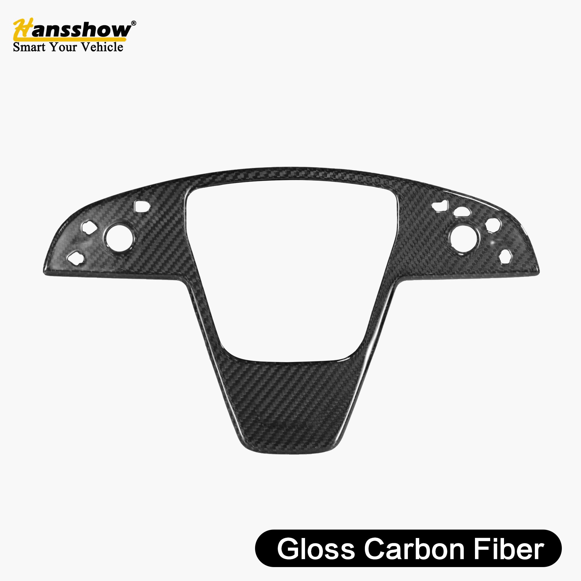 Model S/X Plaid Steering Wheel Carbon Fiber Middle Trim Panel Cover