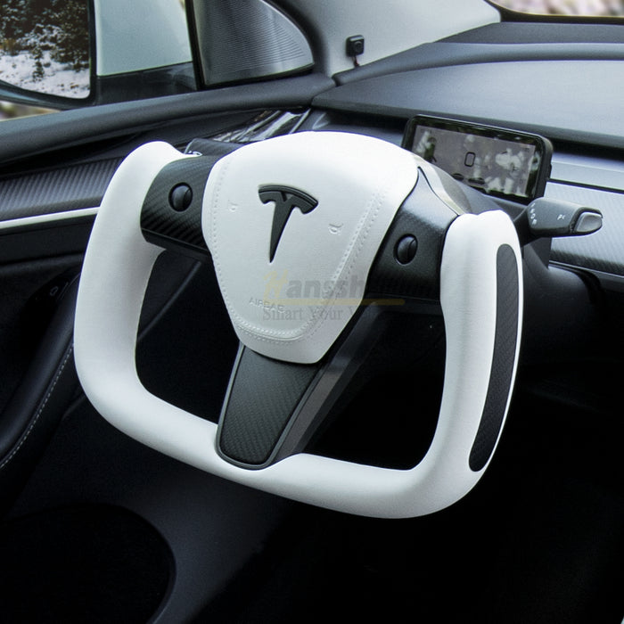 Model 3/Y Yoke Style Carbon Fiber Steering Wheel